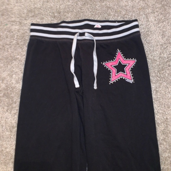Justice Girl Black & Pink Dance Sweatpants size 16 - Picture 4 of 8
